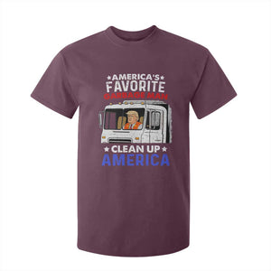 Funny Trump Garbage 2024 T Shirt For Kid America's Favorite Garbage Man Clean Up America TS11 Maroon Print Your Wear