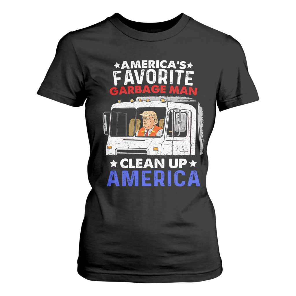 Funny Trump Garbage 2024 T Shirt For Women America's Favorite Garbage Man Clean Up America TS11 Black Print Your Wear