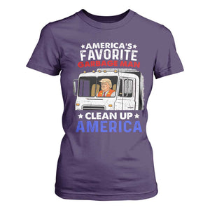 Funny Trump Garbage 2024 T Shirt For Women America's Favorite Garbage Man Clean Up America TS11 Purple Print Your Wear
