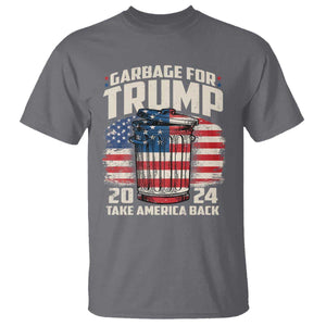 Garbage For Trump 2024 T Shirt Take America Back America Flag TS11 Charcoal Print Your Wear