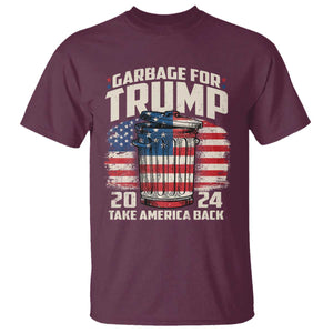 Garbage For Trump 2024 T Shirt Take America Back America Flag TS11 Maroon Print Your Wear