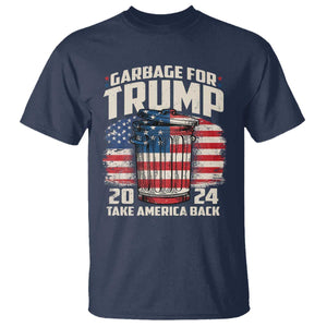 Garbage For Trump 2024 T Shirt Take America Back America Flag TS11 Navy Print Your Wear
