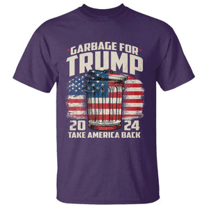 Garbage For Trump 2024 T Shirt Take America Back America Flag TS11 Purple Print Your Wear