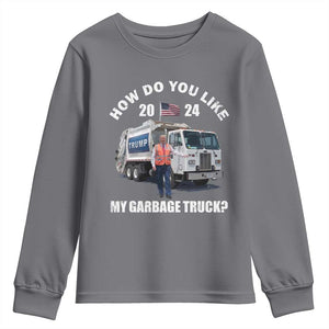 Funny Trump Garbage 2024 Youth Sweatshirt How Do You Like My Garbage Truck 2024 TS11 Charcoal Print Your Wear