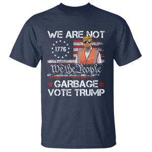 Funny Trump Garbage 2024 T Shirt We Are Not Garbage Vote Trump Betsy Ross Flag TS11 Navy Print Your Wear