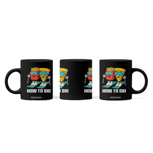 Funny Skiing Food Lover Coffee Mug How To Ski Pizza French Fries Skier TS11 Print Your Wear