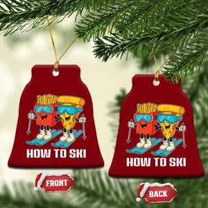 Funny Skiing Food Lover Ceramic Ornament How To Ski Pizza French Fries Skier TS11 Print Your Wear