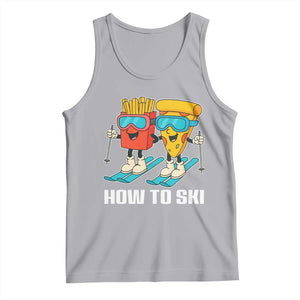 Funny Skiing Food Lover Tank Top How To Ski Pizza French Fries Skier TS11 Athletic Heather Print Your Wear