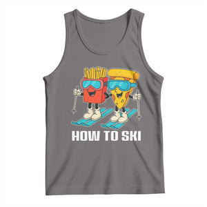 Funny Skiing Food Lover Tank Top How To Ski Pizza French Fries Skier TS11 Deep Heather Print Your Wear