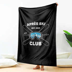 Apres Ski Club 2025 Throw Blanket Skiing Winter Sport Mountain TS11 Print Your Wear