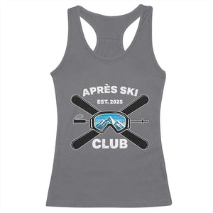 Apres Ski Club 2025 Racerback Tank Top Skiing Winter Sport Mountain TS11 Charcoal Print Your Wear