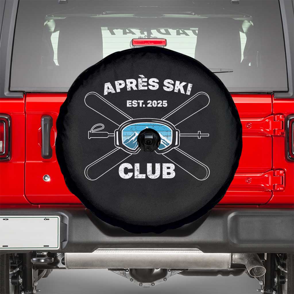 Apres Ski Club 2025 Spare Tire Cover Skiing Winter Sport Mountain TS11 Black Print Your Wear