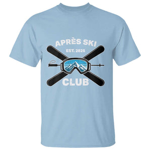 Apres Ski Club 2025 T Shirt Skiing Winter Sport Mountain TS11 Light Blue Print Your Wear