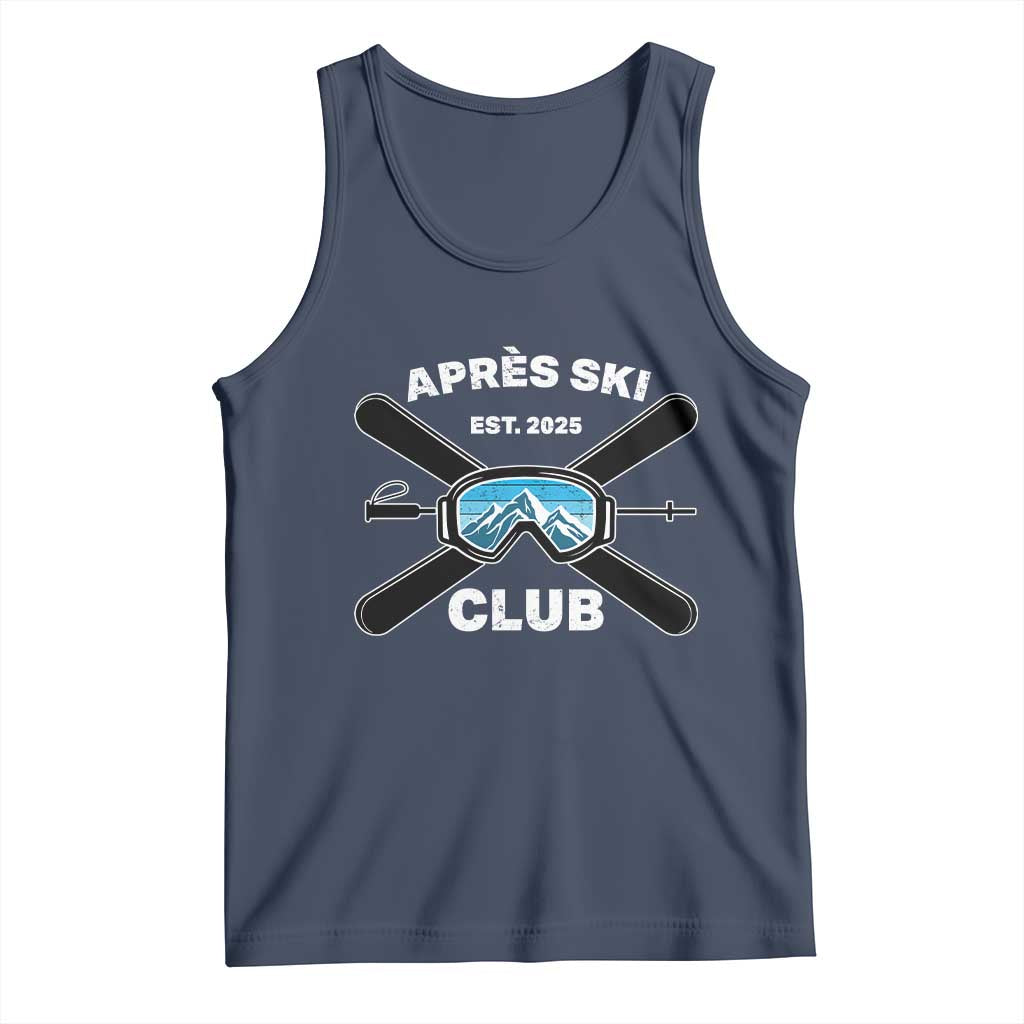 Apres Ski Club 2025 Tank Top Skiing Winter Sport Mountain TS11 Navy Print Your Wear