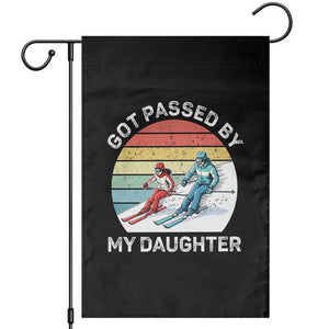 Funny Skiing Dad Garden Flag Got Passed By My Daughter Retro Vintage TS11 Black Print Your Wear