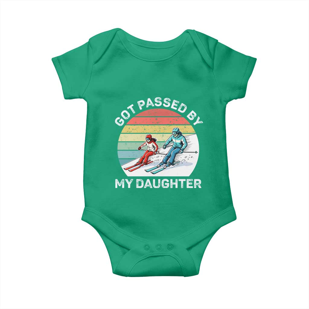 Funny Skiing Dad Baby Onesie Got Passed By My Daughter Retro Vintage TS11 Irish Green Print Your Wear