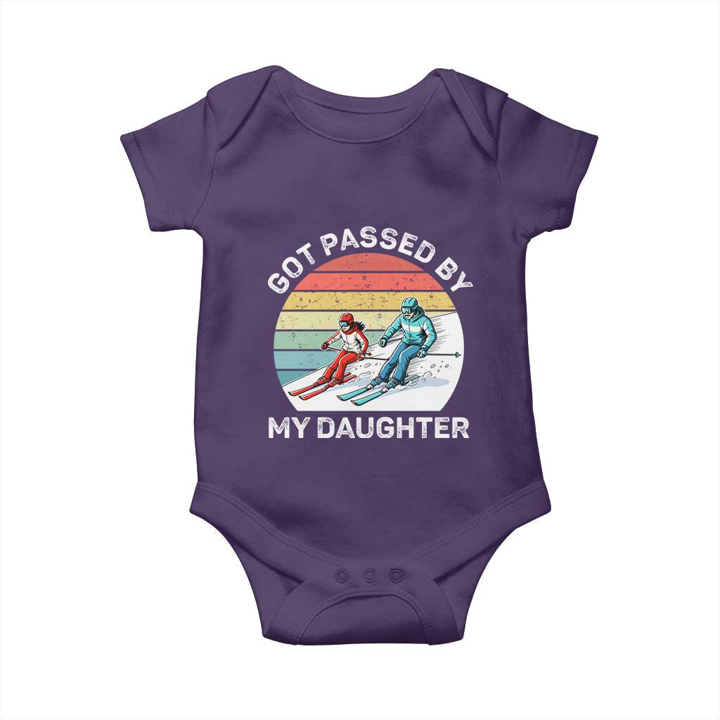 Funny Skiing Dad Baby Onesie Got Passed By My Daughter Retro Vintage TS11 Purple Print Your Wear