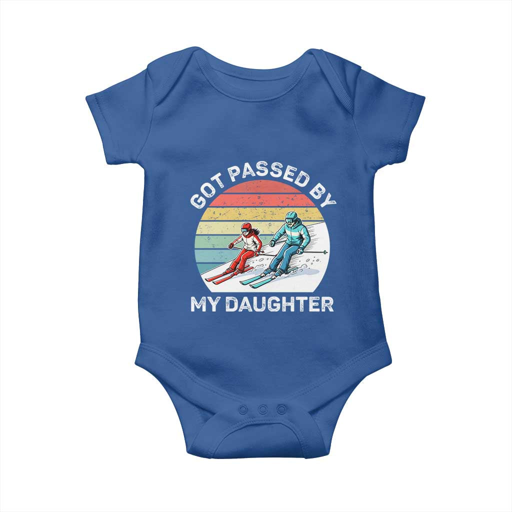 Funny Skiing Dad Baby Onesie Got Passed By My Daughter Retro Vintage TS11 Royal Blue Print Your Wear