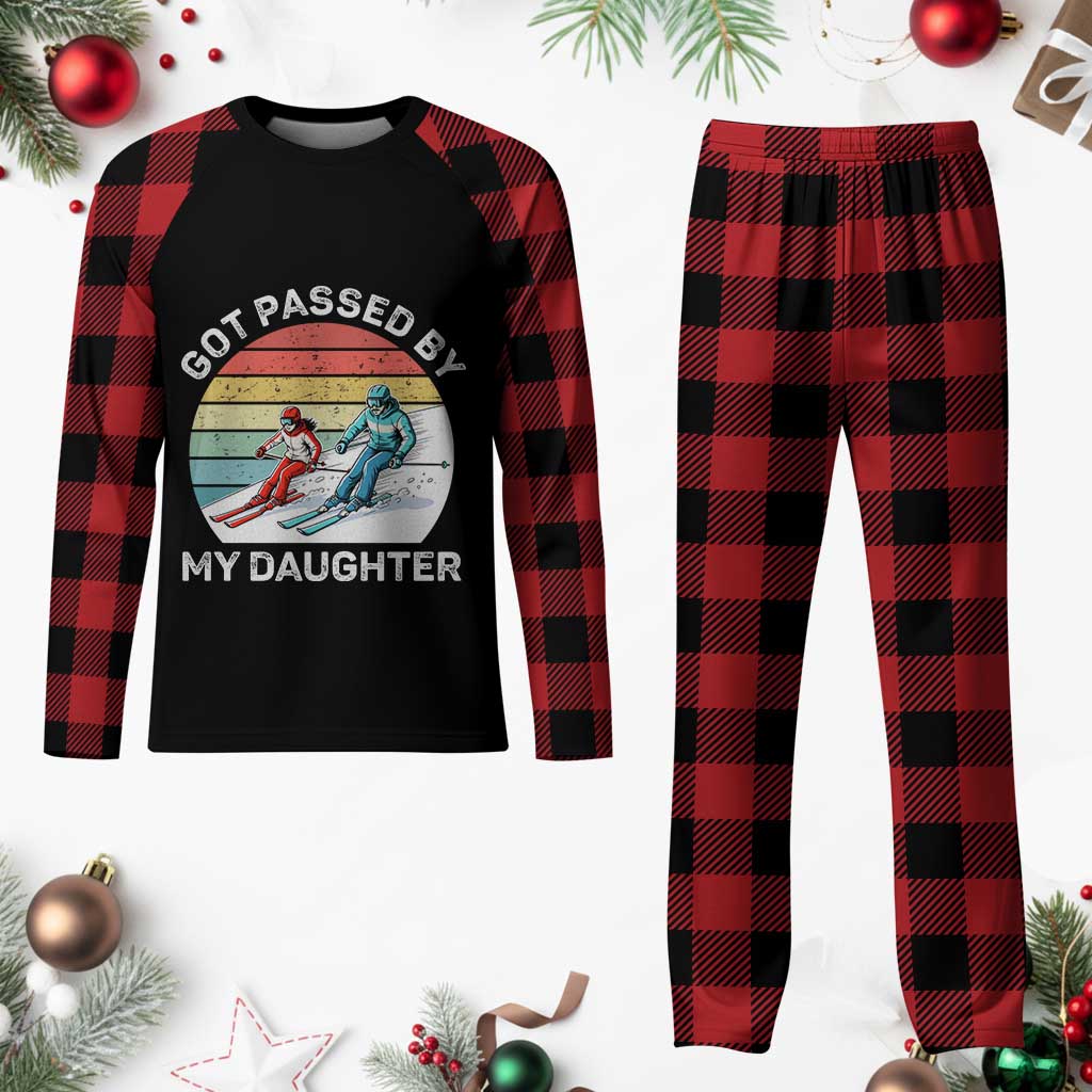 Funny Skiing Dad Plaid Pajama Set Got Passed By My Daughter Retro Vintage TS11 Buffalo Plaid Print Your Wear
