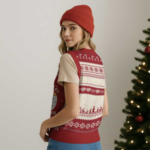 Funny Skiing Dad V-Neck Knit Sweater Vest Got Passed By My Daughter Retro Vintage TS11 Print Your Wear