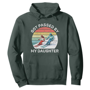 Funny Skiing Dad Hoodie Got Passed By My Daughter Retro Vintage TS11 Dark Forest Green Print Your Wear