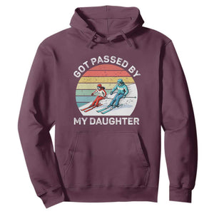 Funny Skiing Dad Hoodie Got Passed By My Daughter Retro Vintage TS11 Maroon Print Your Wear