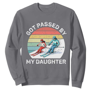 Funny Skiing Dad Sweatshirt Got Passed By My Daughter Retro Vintage TS11 Charcoal Print Your Wear