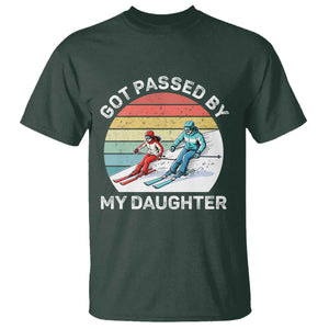 Funny Skiing Dad T Shirt Got Passed By My Daughter Retro Vintage TS11 Dark Forest Green Print Your Wear