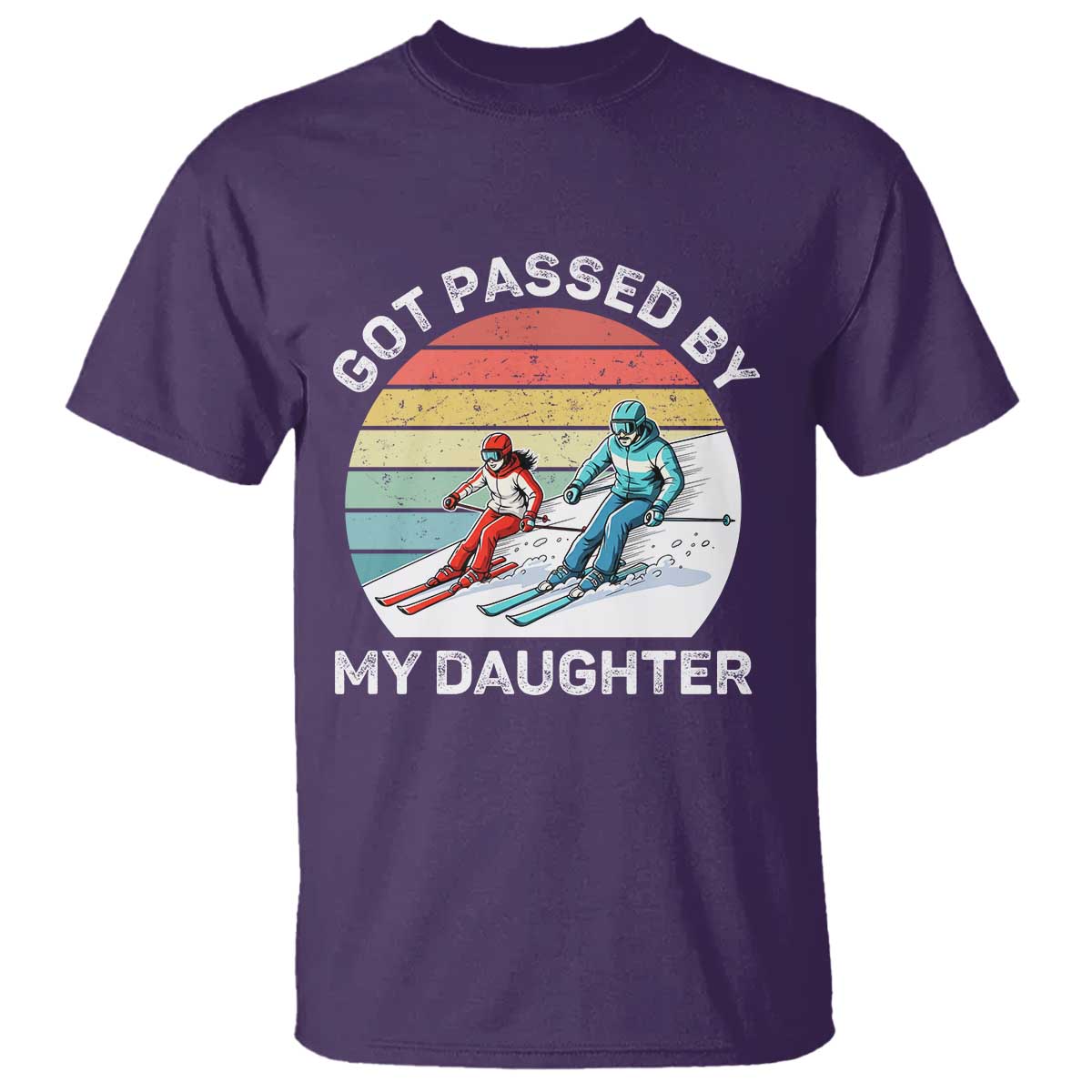 Funny Skiing Dad T Shirt Got Passed By My Daughter Retro Vintage TS11 Purple Print Your Wear