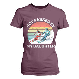 Funny Skiing Dad T Shirt For Women Got Passed By My Daughter Retro Vintage TS11 Maroon Print Your Wear