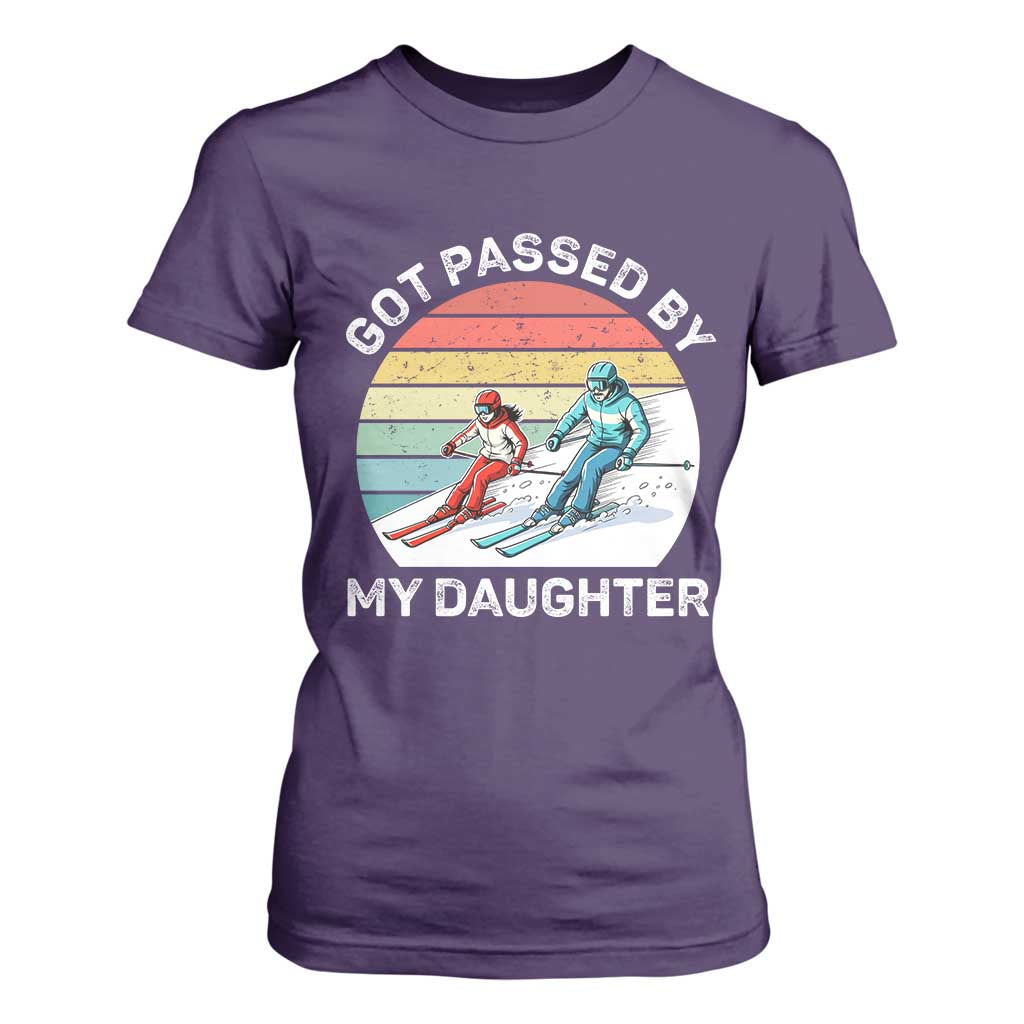 Funny Skiing Dad T Shirt For Women Got Passed By My Daughter Retro Vintage TS11 Purple Print Your Wear