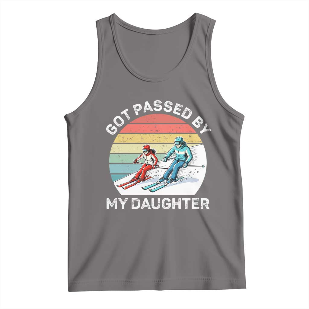 Funny Skiing Dad Tank Top Got Passed By My Daughter Retro Vintage TS11 Deep Heather Print Your Wear
