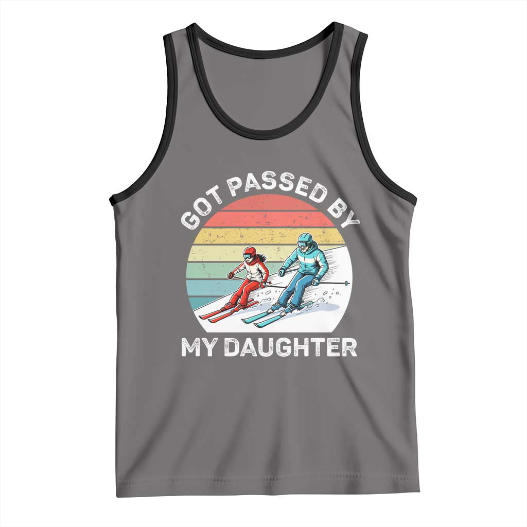 Funny Skiing Dad Tank Top Got Passed By My Daughter Retro Vintage TS11 Deep Heather Black Print Your Wear