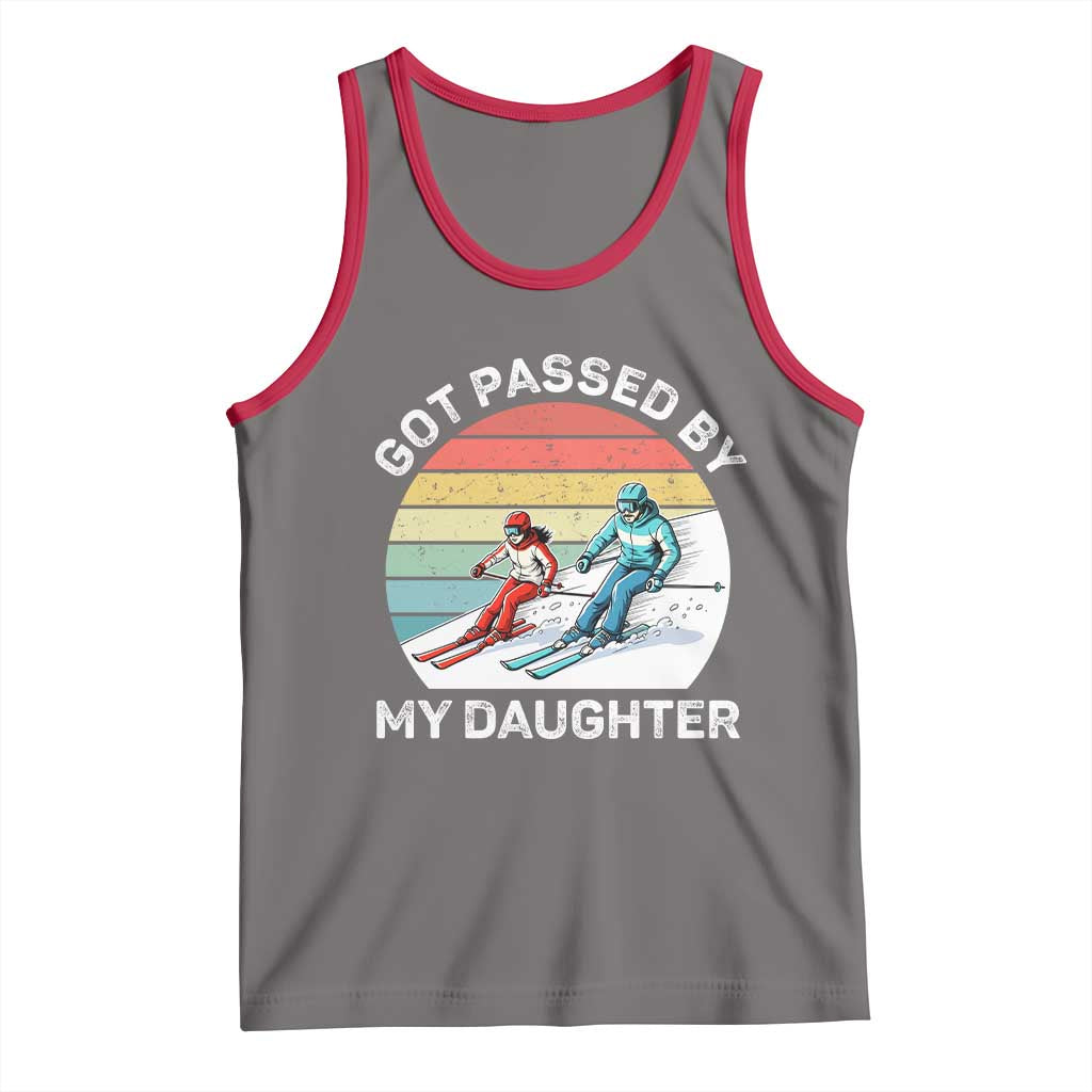 Funny Skiing Dad Tank Top Got Passed By My Daughter Retro Vintage TS11 Deep Heather Red Print Your Wear