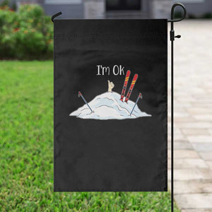 Funny Skiing Snowboarding Garden Flag I Am Okay Ski Crash Winter Sport TS11 Print Your Wear