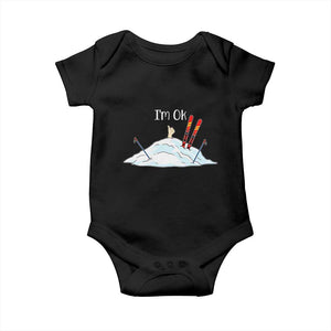Funny Skiing Snowboarding Baby Onesie I Am Okay Ski Crash Winter Sport TS11 Black Print Your Wear
