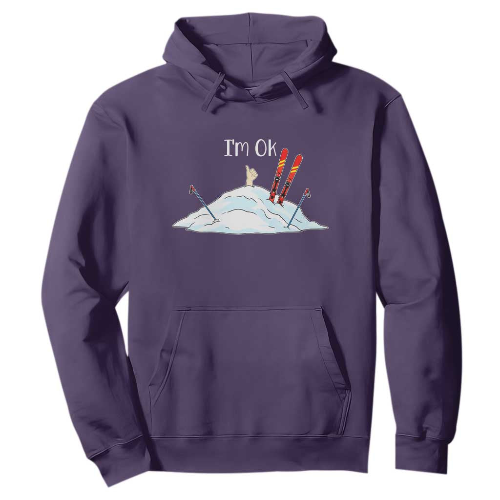 Funny Skiing Snowboarding Hoodie I Am Okay Ski Crash Winter Sport TS11 Purple Print Your Wear