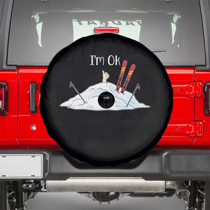Funny Skiing Snowboarding Spare Tire Cover I Am Okay Ski Crash Winter Sport TS11 Black Print Your Wear