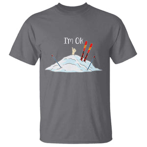 Funny Skiing Snowboarding T Shirt I Am Okay Ski Crash Winter Sport TS11 Charcoal Print Your Wear