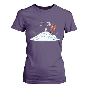 Funny Skiing Snowboarding T Shirt For Women I Am Okay Ski Crash Winter Sport TS11 Purple Print Your Wear