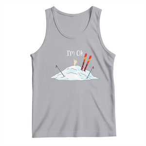 Funny Skiing Snowboarding Tank Top I Am Okay Ski Crash Winter Sport TS11 Athletic Heather Print Your Wear