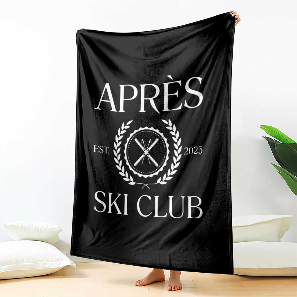Apres Ski Club 2025 Throw Blanket Winter Vacation Drinking Party TS11 Print Your Wear