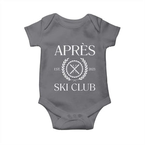Apres Ski Club 2025 Baby Onesie Winter Vacation Drinking Party TS11 Charcoal Print Your Wear