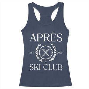 Apres Ski Club 2025 Racerback Tank Top Winter Vacation Drinking Party TS11 Navy Print Your Wear