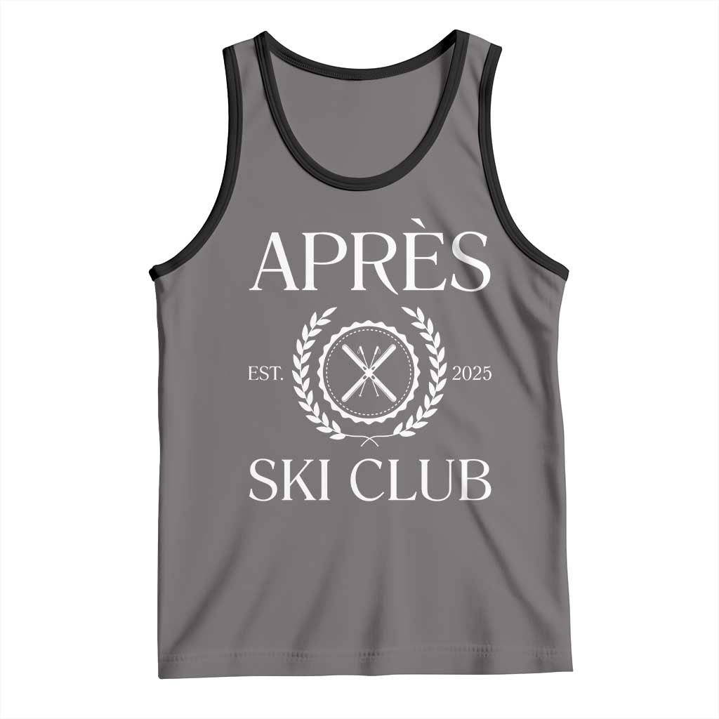 Apres Ski Club 2025 Tank Top Winter Vacation Drinking Party TS11 Deep Heather Black Print Your Wear