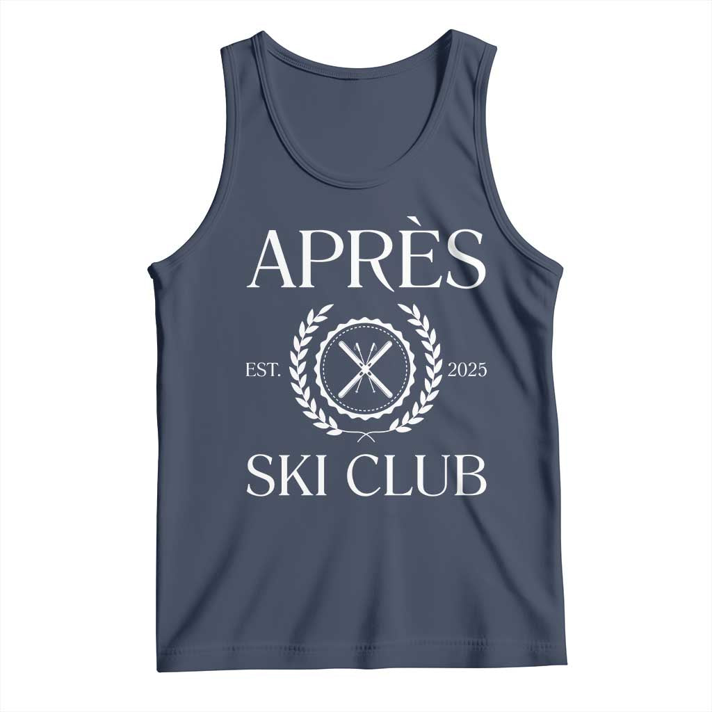 Apres Ski Club 2025 Tank Top Winter Vacation Drinking Party TS11 Navy Print Your Wear