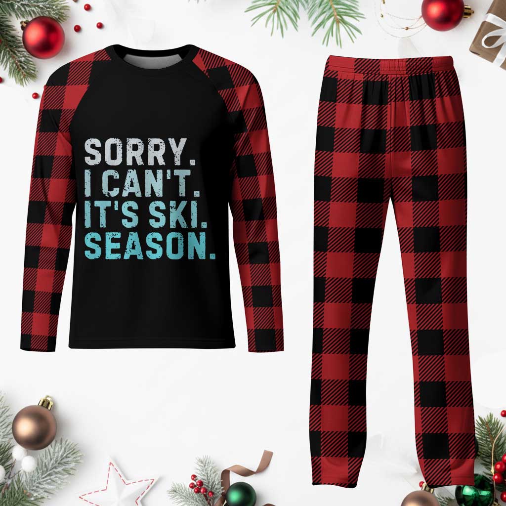 Funny Sorry I Cant It Is Ski Season Plaid Pajama Set Winter Sports Ski Athlete TS11 Buffalo Plaid Print Your Wear