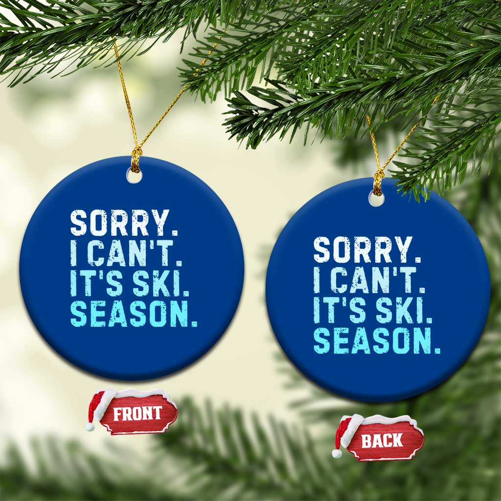 Funny Sorry I Cant It Is Ski Season Ceramic Ornament Winter Sports Ski Athlete TS11 1pc Blue Print Your Wear
