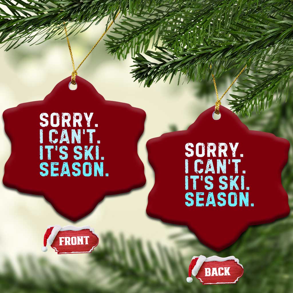 Funny Sorry I Cant It Is Ski Season Ceramic Ornament Winter Sports Ski Athlete TS11 Print Your Wear