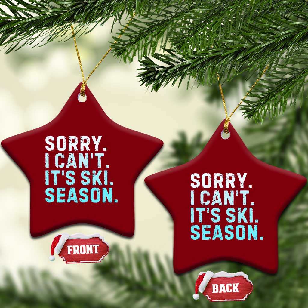 Funny Sorry I Cant It Is Ski Season Ceramic Ornament Winter Sports Ski Athlete TS11 Print Your Wear